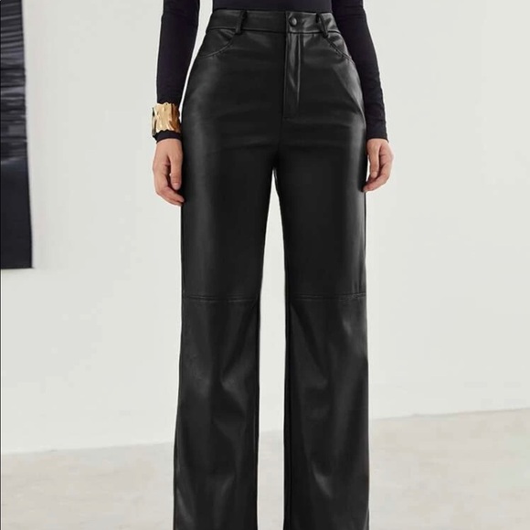 SHEIN Pants - Leather Pallazo Pants